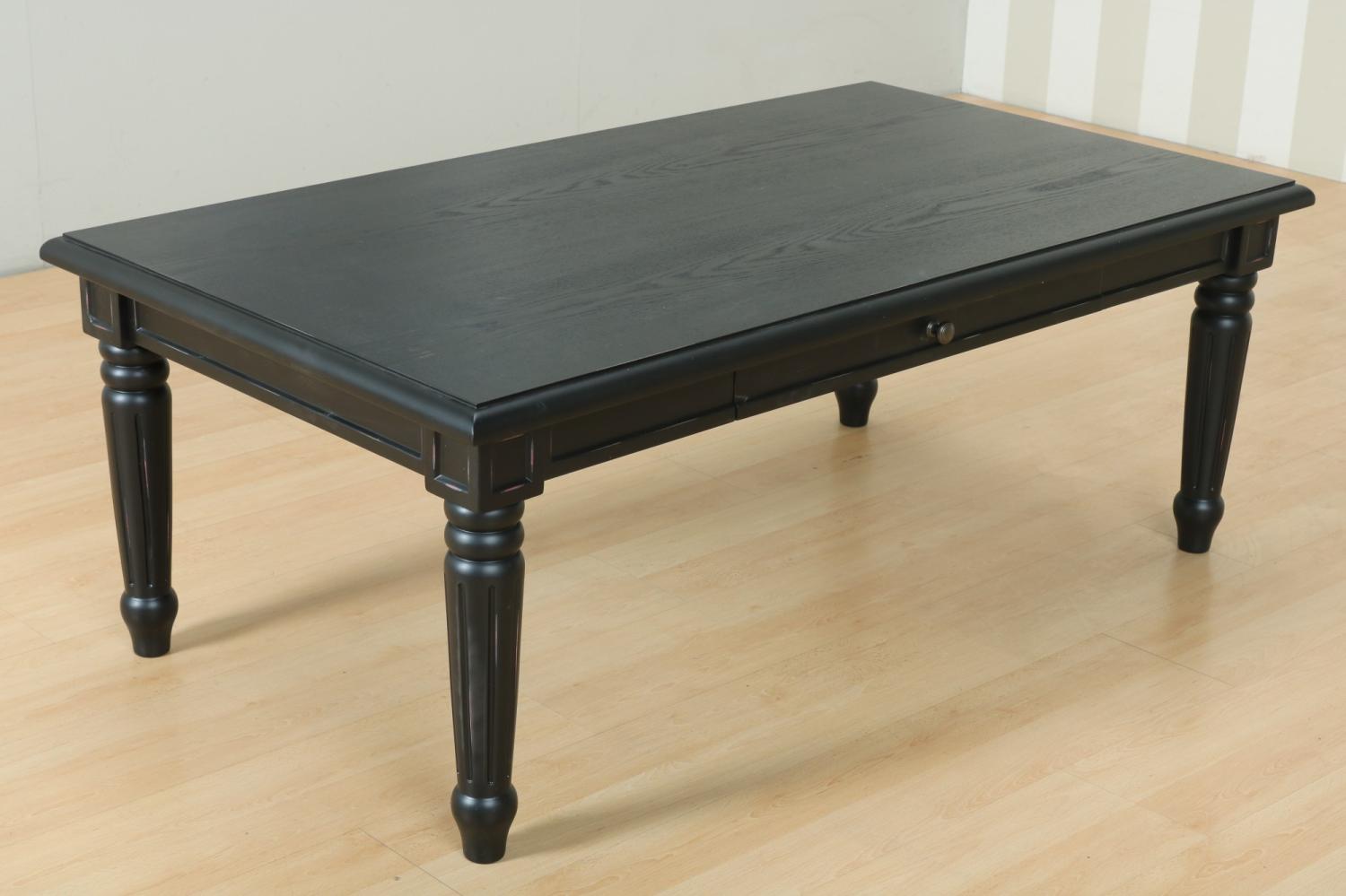 Massivholz Couchtisch Wohnzimmer Tisch Holztisch Beistelltisch massiv schwarz Bild 1