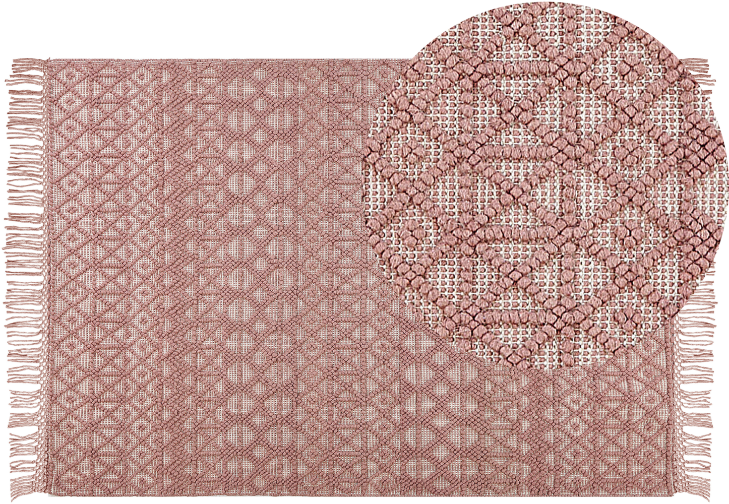 Teppich Wolle rosa 160 x 230 cm Kurzflor ALUCRA Bild 1
