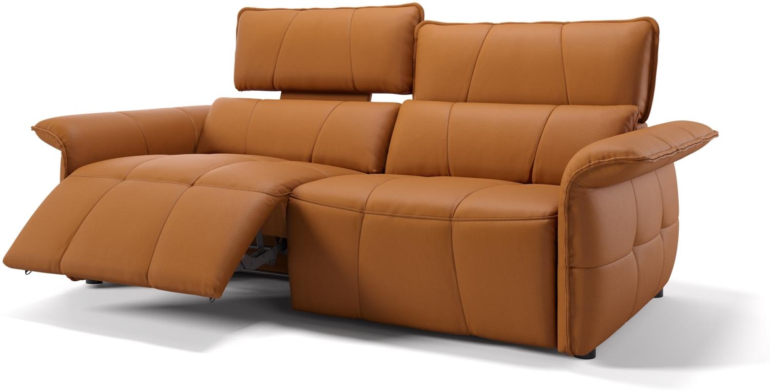 Sofanella Dreisitzer ADRIA Ledercouch Echtleder Sofa in Cognac Bild 1