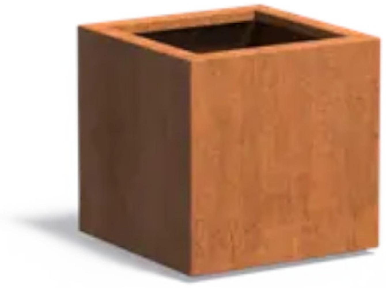 Adezz Pflanzgefäß Carrez Standard Quadrat aus Corten-Stahl Pflanzkübel Größe 50x50x50 cm Bild 1