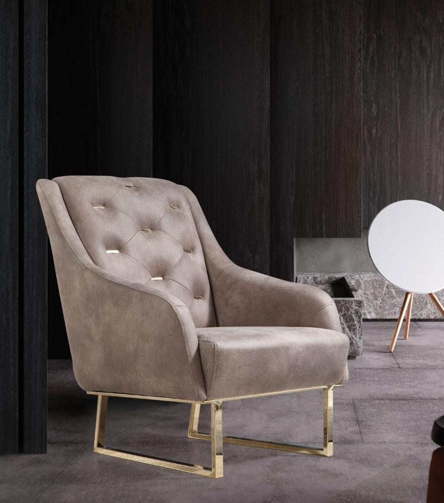 Sessel Textil Wohnzimmer Luxus Design Möbel Stühle Moderner Chesterfield Bild 1