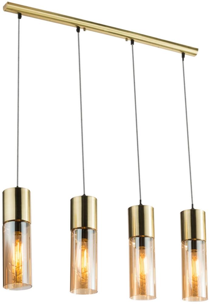 LED Hängeleuchte, Messing, Glas amber, Höhe 156 cm, ANNIKA Bild 1