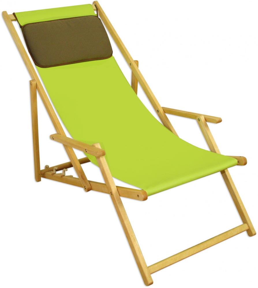 Strandstuhl pistazie Liegestuhl Sonnenliege Gartenstuhl Deckchair Buche natur klappbar 10-306NKD Bild 1