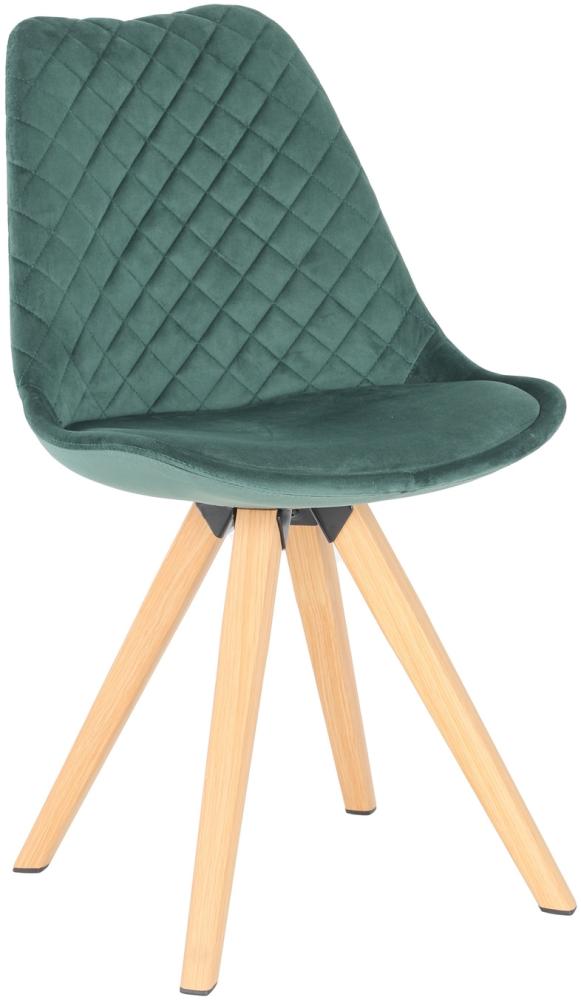 Stuhl >ARIK< (2er-Set) in grün aus Samt - 48,5x85x55cm (BxHxT) Bild 1