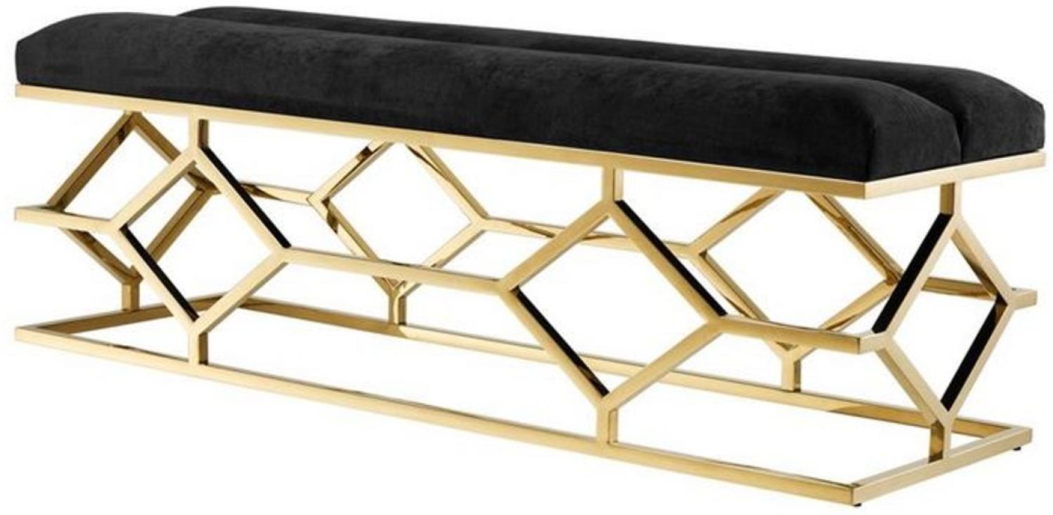 Casa Padrino Luxus Sitzbank Gold 140 x 45 x H. 48 cm - Wohnzimmer Designermöbel Bild 1