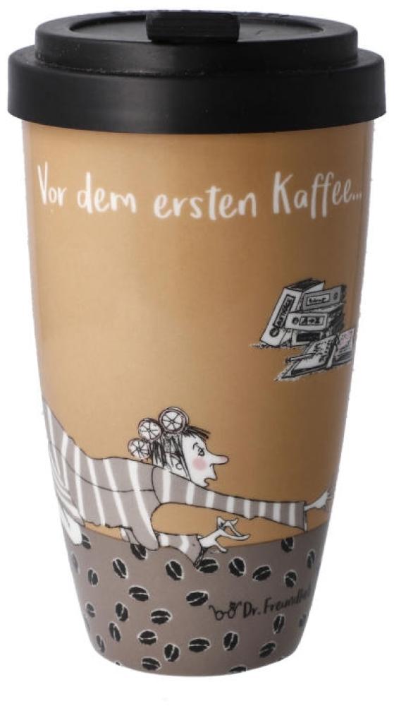 Goebel Mug To Go Barbara Freundlieb - Vor dem ersten Kaffee, Trinkbecher, Kaffeebecher, Fine Bone China, Braun, 500 ml, 27001181 Bild 1