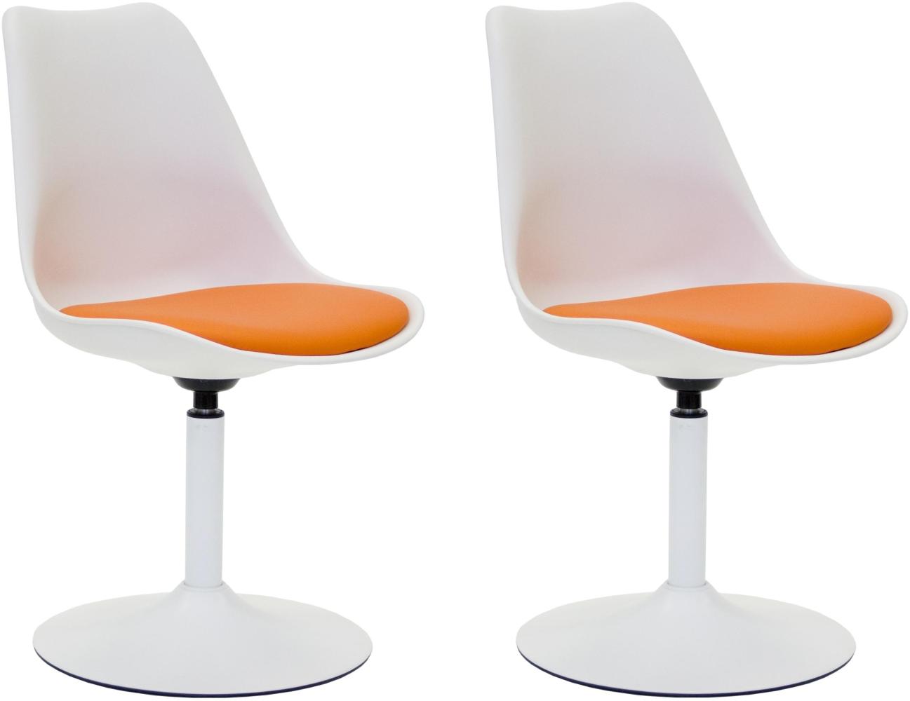 2er-Set 'Ravenna' Stuhl, weiß/orange Bild 1
