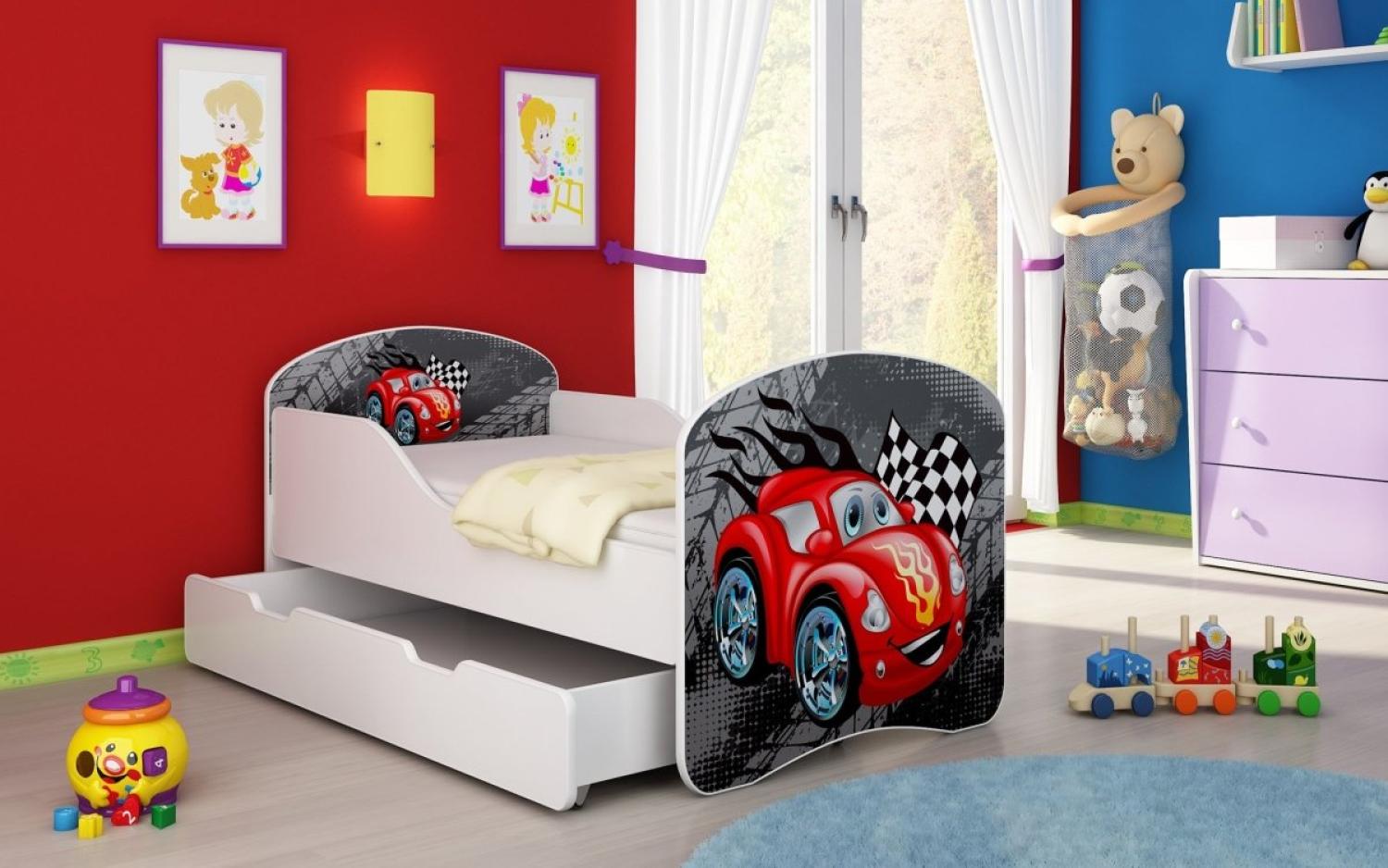 Kinderbett Luna mit Stauraum und verschiedenen Motiven 160x80 Flag Bild 1