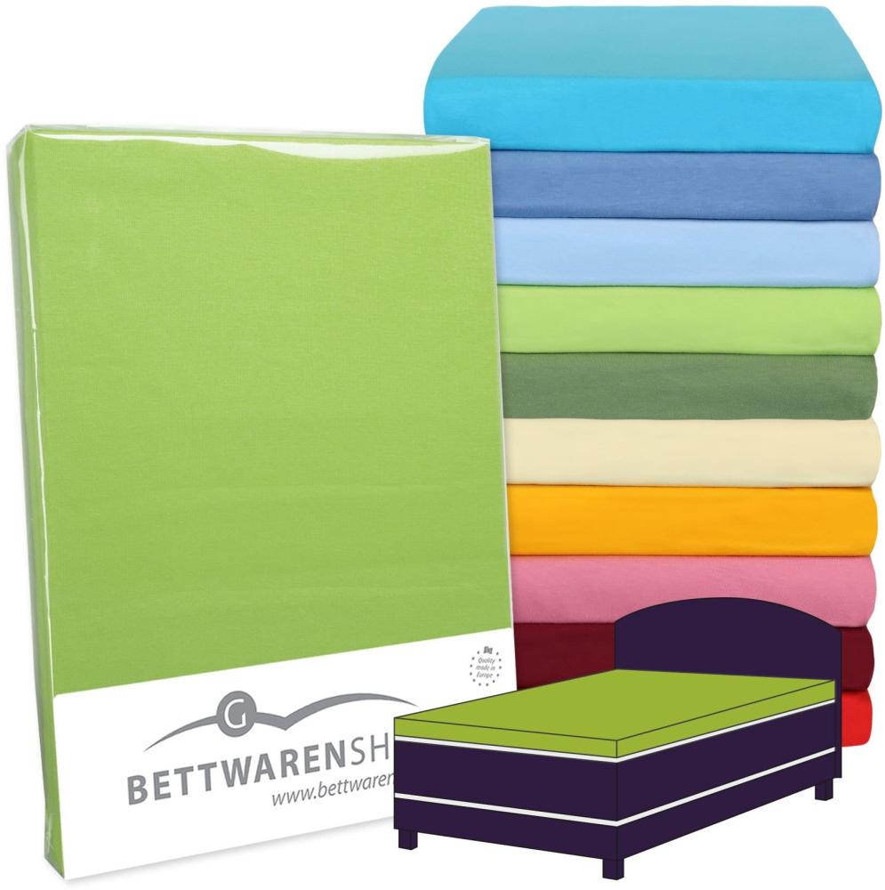 BettwarenShop Topper Spannbettlaken Hausmarke|90x190 - 100x220 cm| hellblau Bild 1