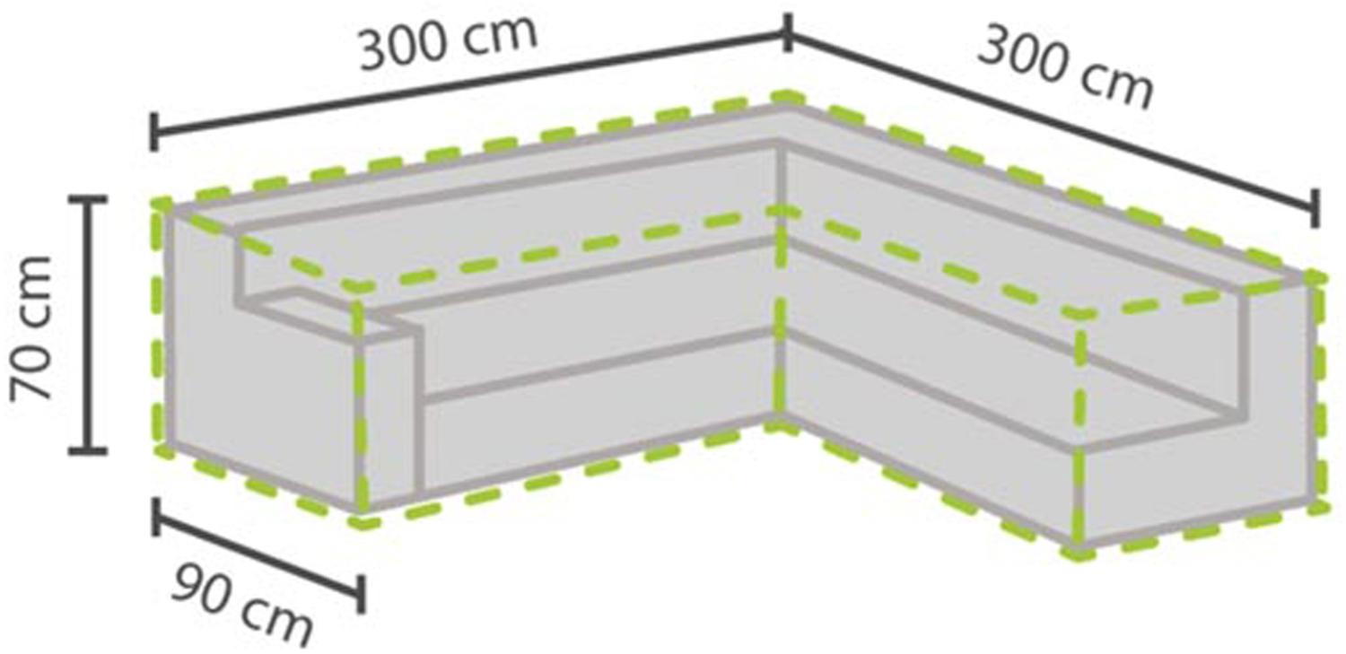 Wetterfeste Schutzhülle Abdeckung für L-förmiges Garten Lounge Set, 300x300x90cm Bild 1