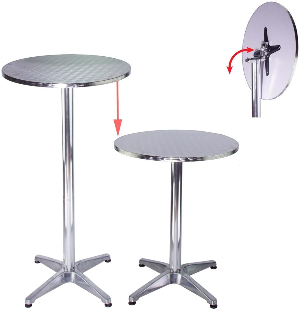 Stehtisch 2in1 Alu Bistrotisch Bartisch höhenverstellbar 70/115cm Ø60cm Bild 1