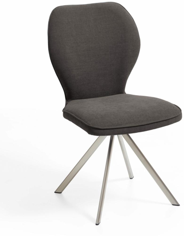 Niehoff Sitzmöbel Colorado Trend-Line Design-Stuhl Edelstahl/Webstoff - 180° drehbar Malea-R schlamm Bild 1
