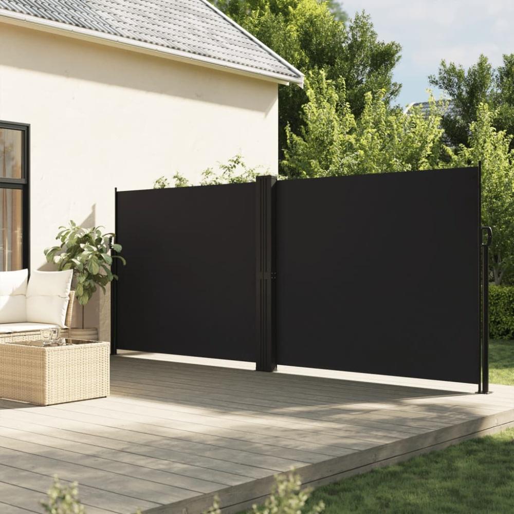 vidaXL Seitenmarkise Ausziehbar Schwarz 180x1000 cm Bild 1