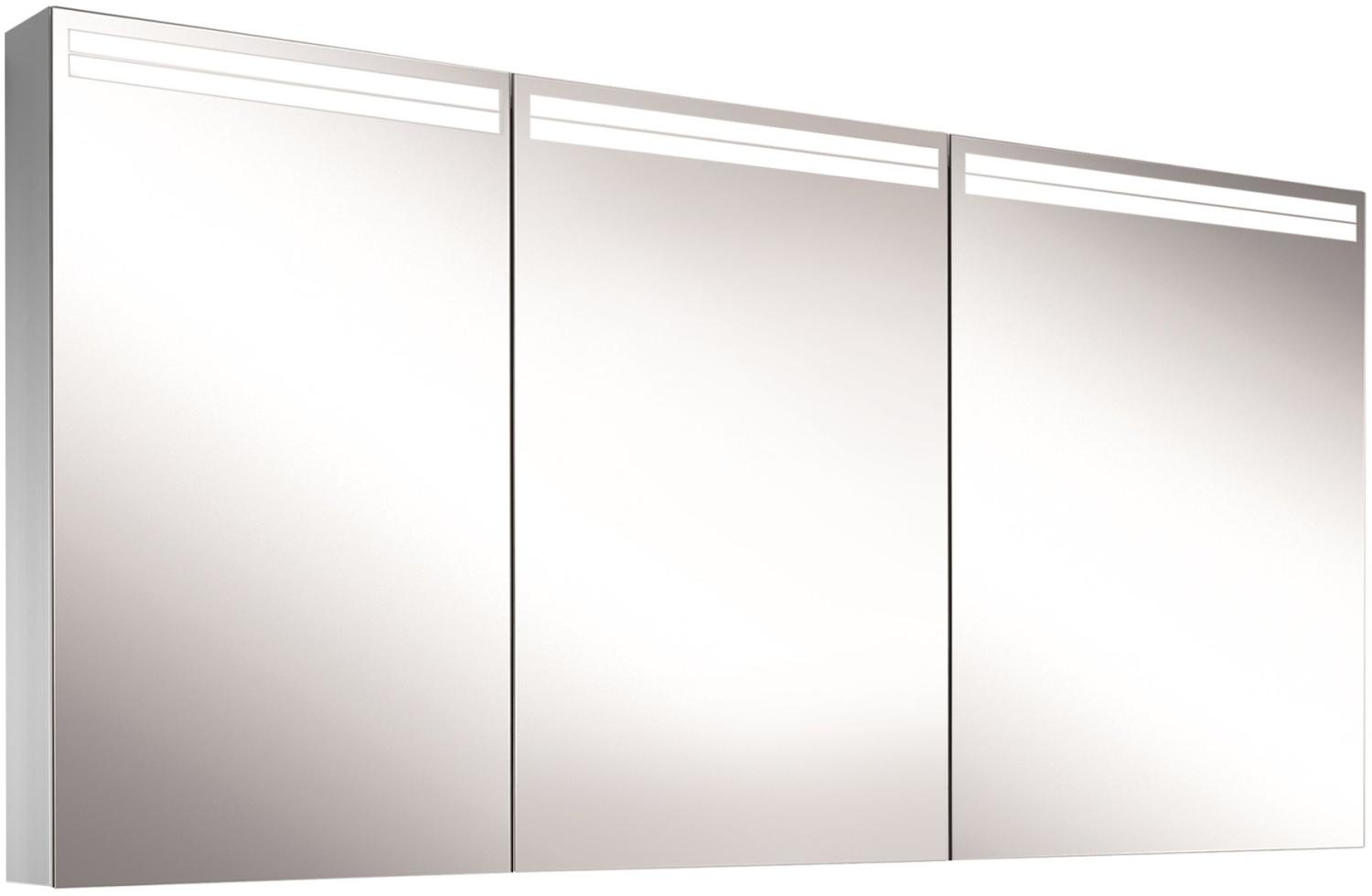 Schneider ARANGALINE LED Lichtspiegelschrank, 3 gleichgrosse Doppelspiegeltüren, 150x70x12cm, 160. 551. 02. 41, Ausführung: EU-Norm/Korpus silber eloxiert - 160. 551. 02. 50 Bild 1