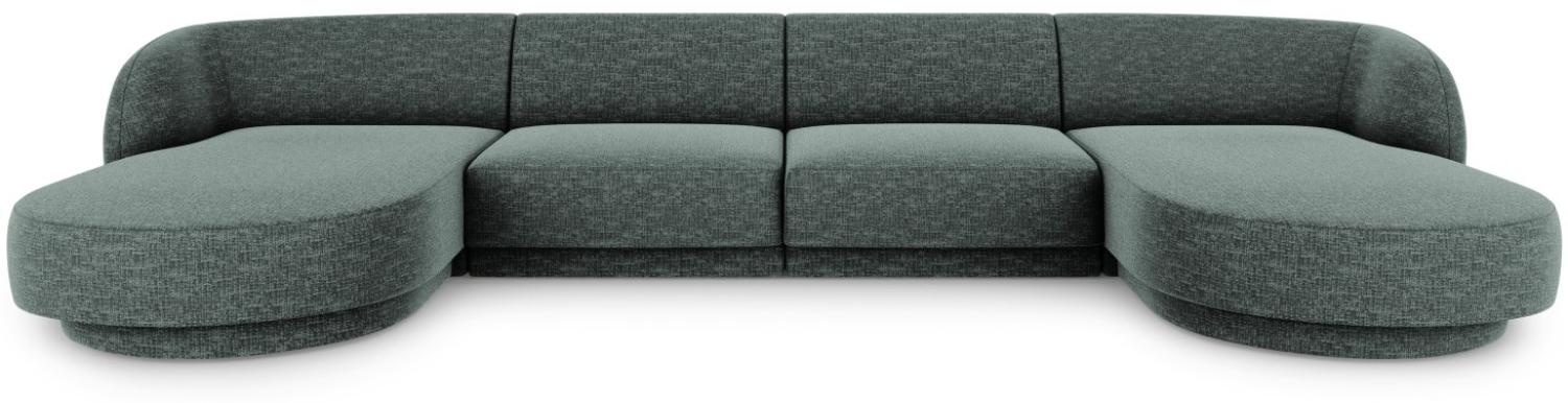Micadoni 5-Sitzer Panorama Sofa Miley | Bezug Petrol | Beinfarbe Black Plastic Bild 1