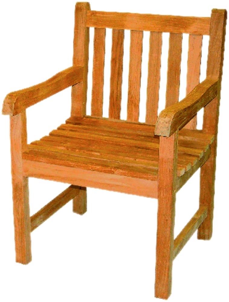 Premium Teak Sessel mit Armlehne Gartenstuhl Gartensessel Gartenmöbel natur Bild 1
