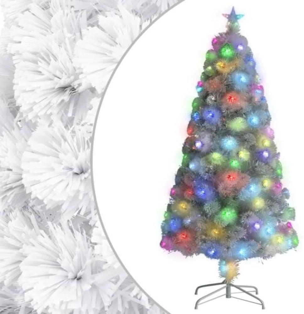 vidaXL Künstlicher Weihnachtsbaum mit LED Weiß 64 cm Glasfaser Bild 1