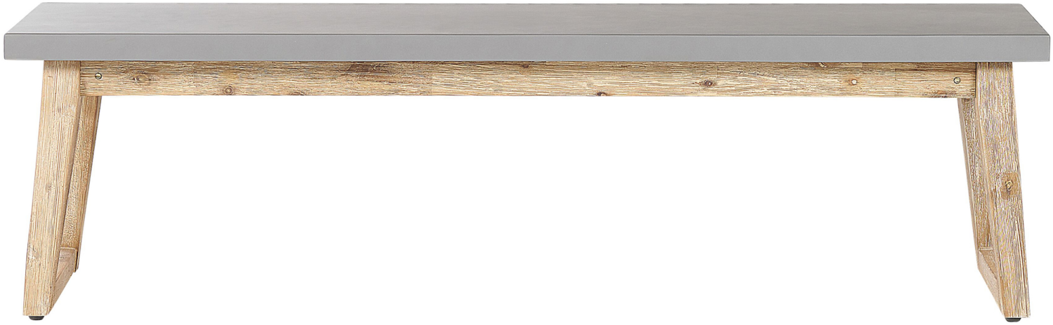 Sitzbank Beton Akazienholz grau heller Holzfarbton 160 cm ORIA Bild 1