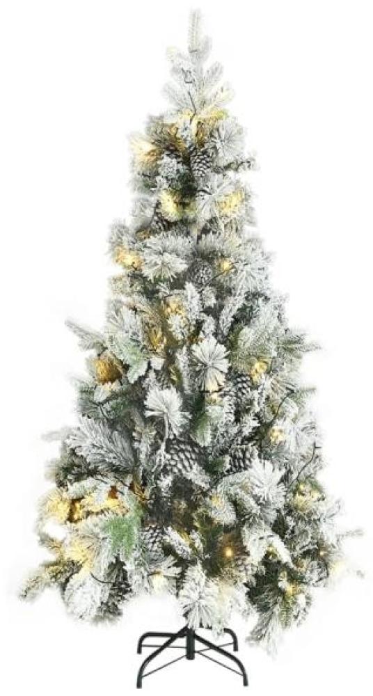 vidaXL Weihnachtsbaum mit LEDs & Zapfen Beschneit 225 cm PVC & PE Bild 1