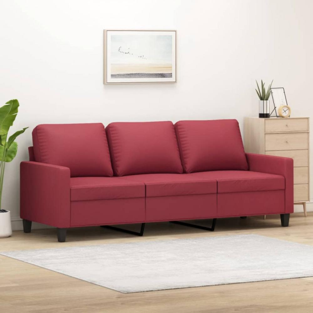 3-Sitzer-Sofa Weinrot 180 cm Kunstleder Bild 1