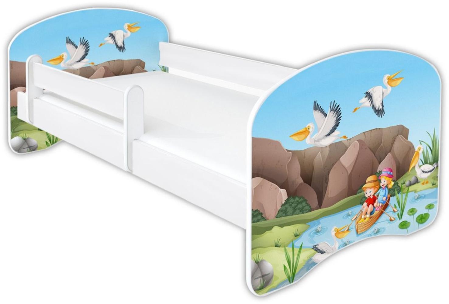 Clamaro 'Schlummerland 2021' Kinderbett 80x180 cm, Kinderboot, inkl. Lattenrost, Matratze und Rausfallschutz (ohne Schublade) Bild 1