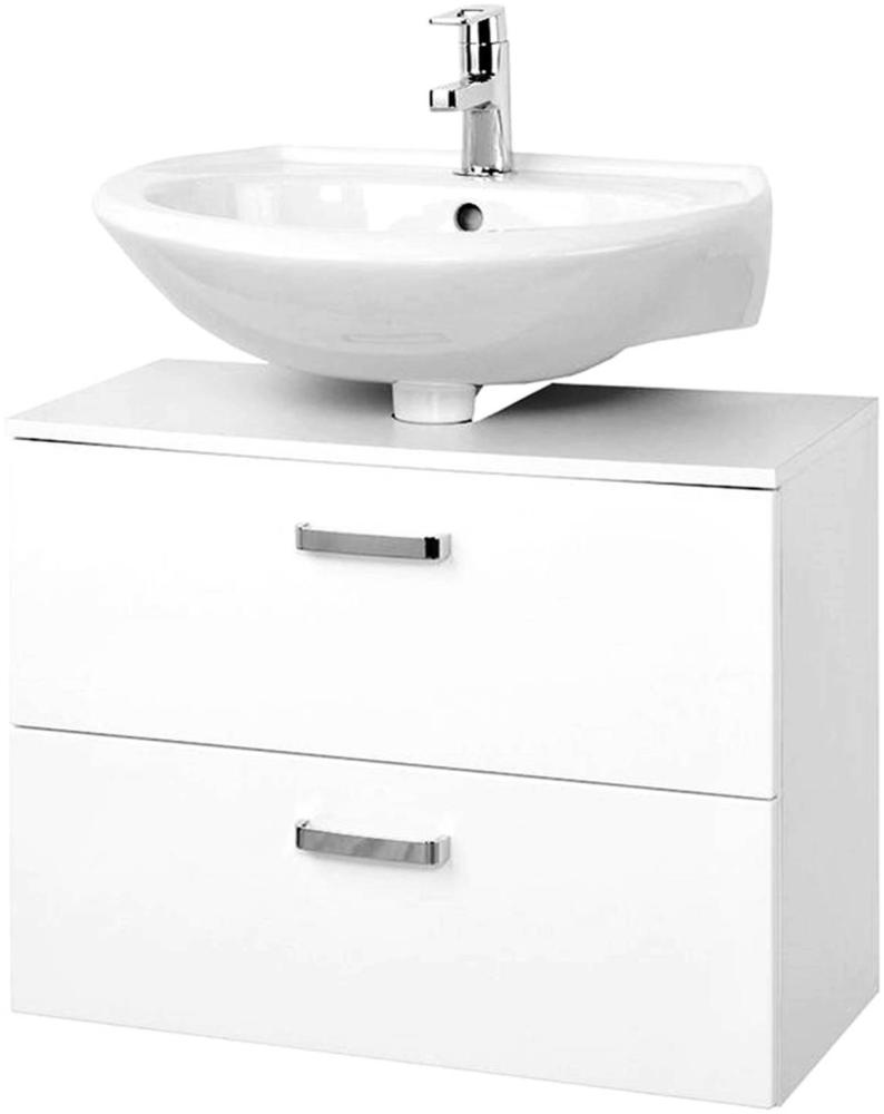 Waschbeckenunterschrank 'Bologna', MDF Hochglanz Weiß-Weiß Bild 1
