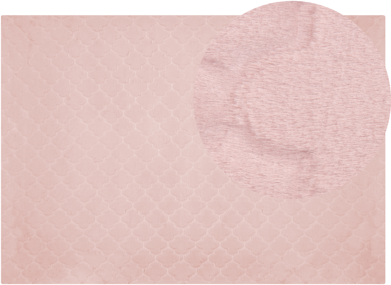 Kunstfellteppich Kaninchen rosa 160 x 230 cm Shaggy GHARO Bild 1