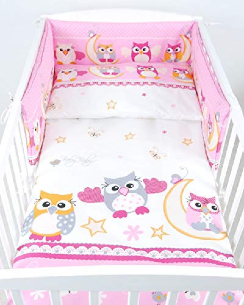 Babylux 'Eule Rosa' Kinderbettwäsche 40x60/100x135 cm Bild 1