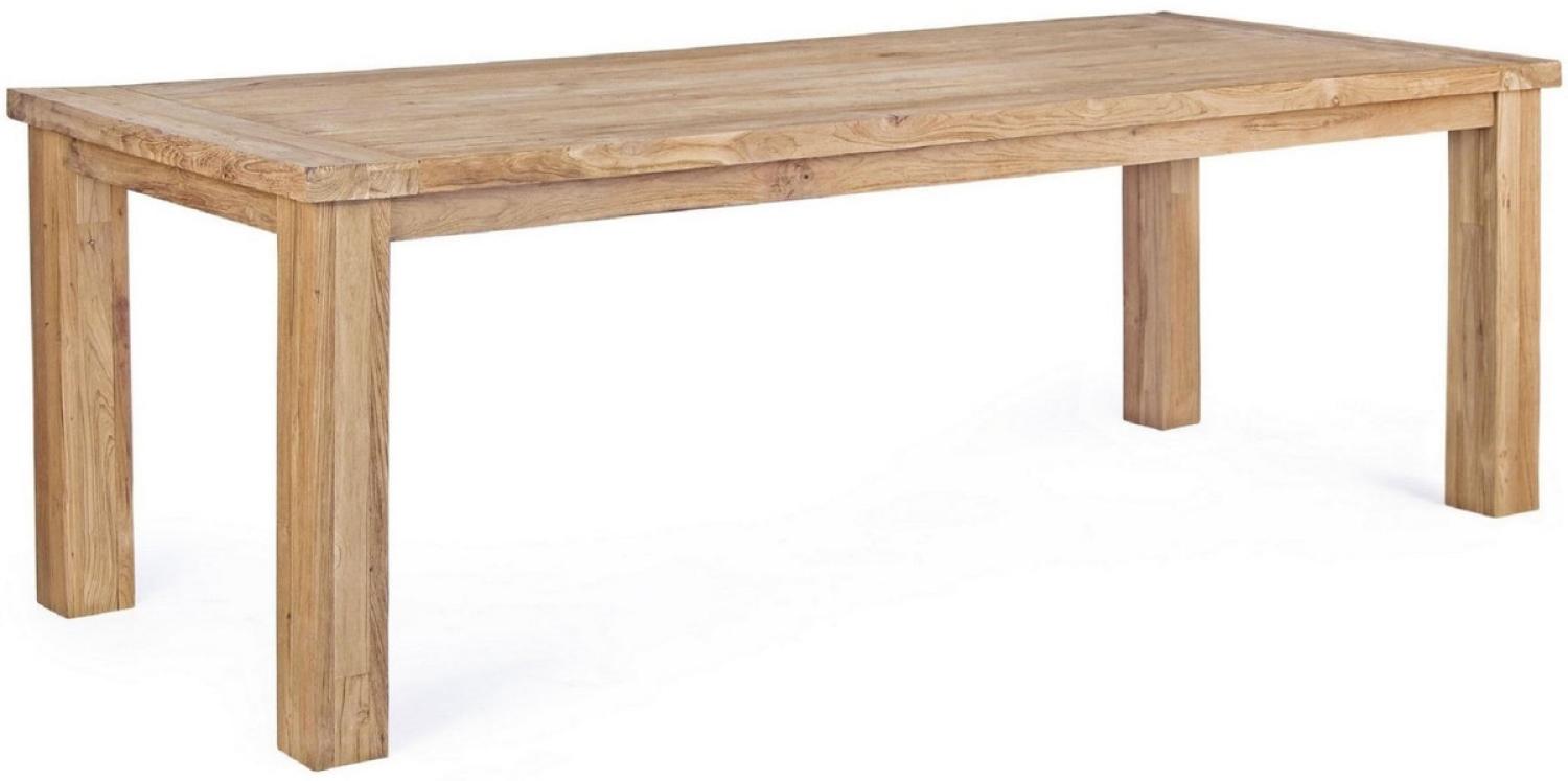 Casa Padrino Luxus Gartentisch Naturfarben 240 x 100 x H. 77 cm - Rechteckiger Garten Esstisch aus recyceltem Teakholz - Teakholz Garten Möbel - Luxus Garten Möbel Bild 1