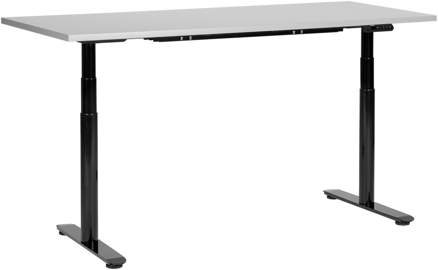 Schreibtisch grau schwarz 160 x 72 cm elektrisch höhenverstellbar DESTINAS Bild 1