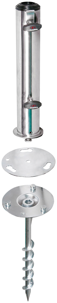 Doppler Bodenanker Greenfield für Rohrdurchmesser 25 - 48 mm, silber Bild 1