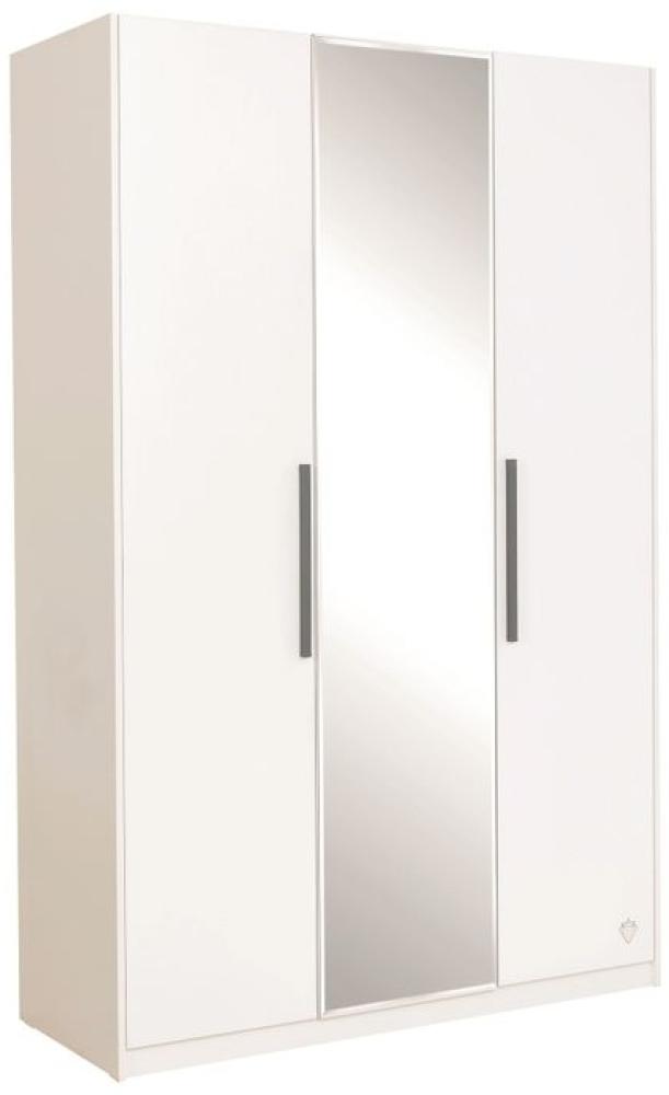 Cilek WHITE 3 Türen Kleiderschrank mit Spiegel Schlafzimmerschrank Weiß Bild 1