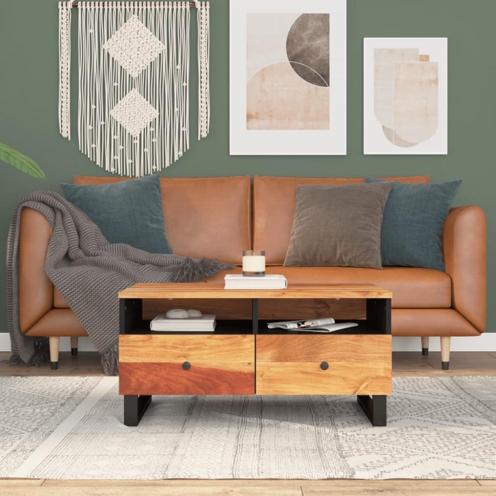 vidaXL Couchtisch 80x54x40 cm Massivholz Akazie & Holzwerkstoff Bild 1