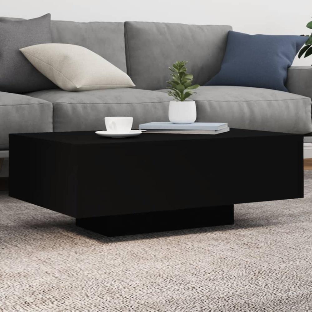 vidaXL Couchtisch mit LED-Leuchten Schwarz 85x55x31 cm Bild 1