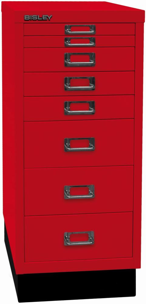 Bisley MultiDrawer™, 29er Serie mit Sockel, DIN A4, 8 Schubladen, Farbe kardinalrot Bild 1