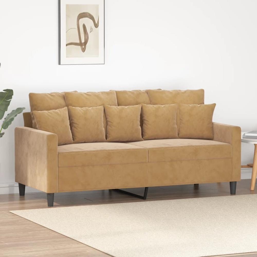 vidaXL 2-Sitzer-Sofa Braun 140 cm Samt Bild 1