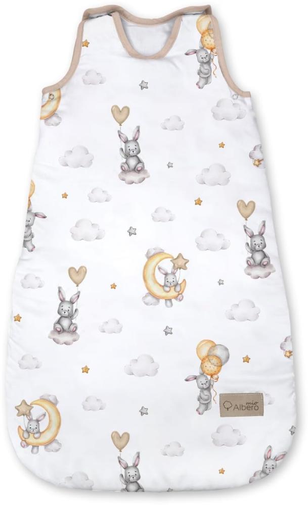 Albero Mio Schlafsack | Maße 77x35 cm | Babyschlafsack ohne Ärmel | Babyschlafsack | 100% Baumwolle | Schlafsack für Jungen und Mädchen | Bunny Bild 1