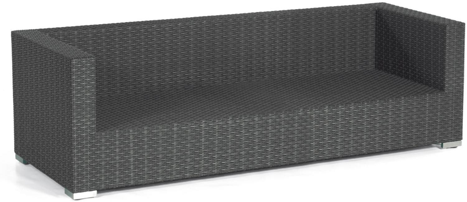Sonnenpartner 3-Sitzer Lounge-Sofa Residence Aluminium mit Polyrattan graphit-schwarz inklusive Kiss Bild 1