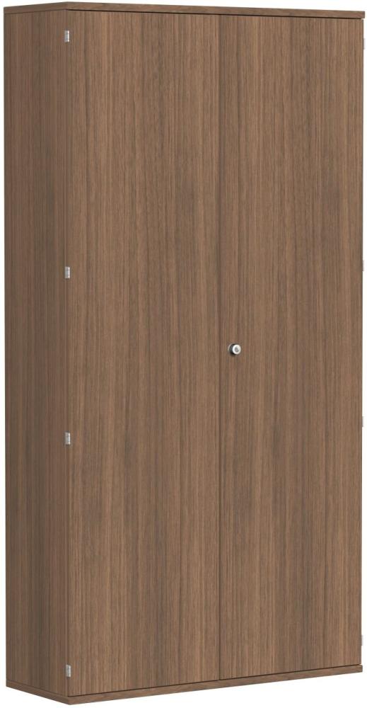 Garderobenschrank mit ausziehbarem Garderobenhalter, 120x42x230cm, Nussbaum Bild 1