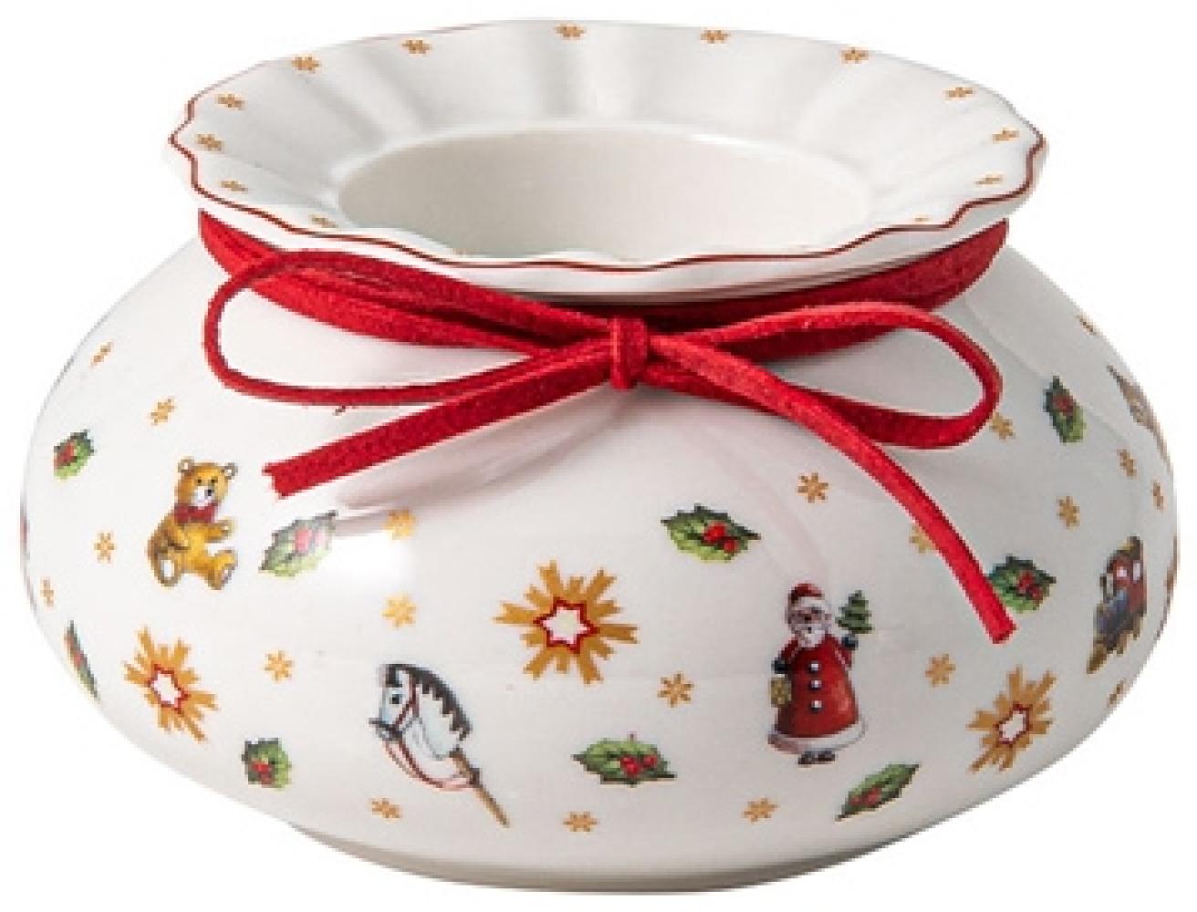 Villeroy & Boch Toy's Delight Decoration Teelichthalter Dose Premium Porcelain rot,weiß 1486593982 / ! Vorteilset mit 2 * diesem Artikel und 4 EKM Living Trinkhalme aus Edelstahl ! Bild 1