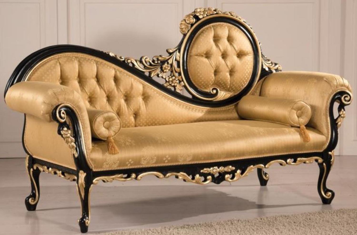 Casa Padrino Luxus Barock Wohnzimmer Sofa Gold / Schwarz 170 x 70 x H. 100 cm - Barockstil Wohnzimmer Möbel - Edel & Prunkvoll Bild 1