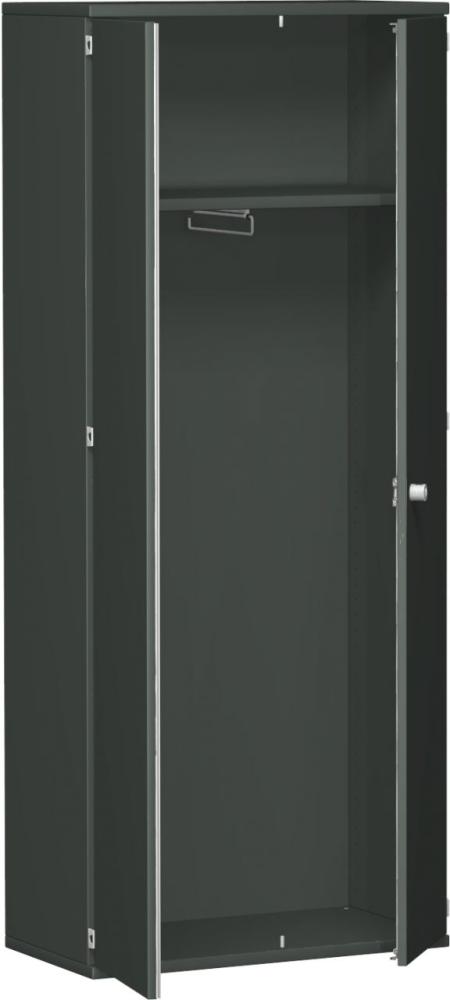 Garderobenschrank mit ausziehbarem Garderobenhalter, 80x42x192cm, Graphit Bild 1