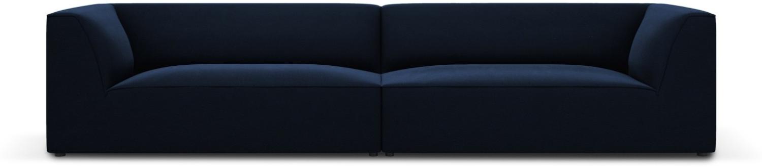 Micadoni 4-Sitzer Samtstoff Sofa Ruby | Bezug Royal Blue | Beinfarbe Black Plastic Bild 1