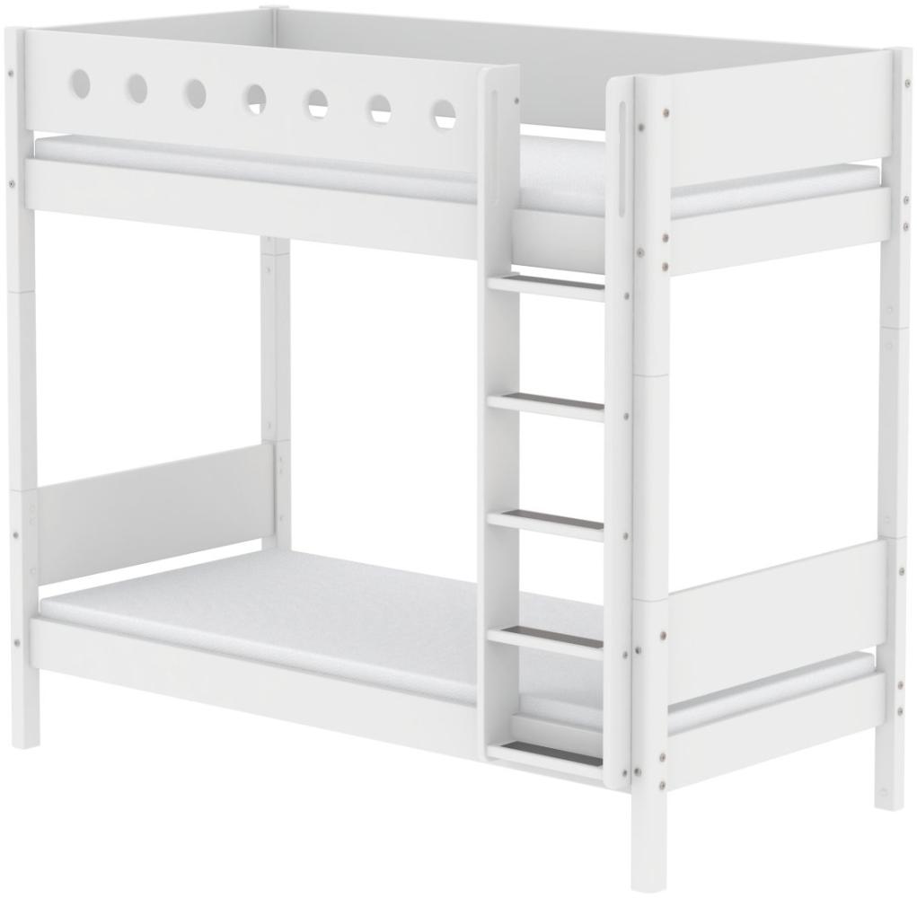 Flexa White Maxi Etagenbett mit gerader Leiter 90 x 190 cm Weiß Bild 1