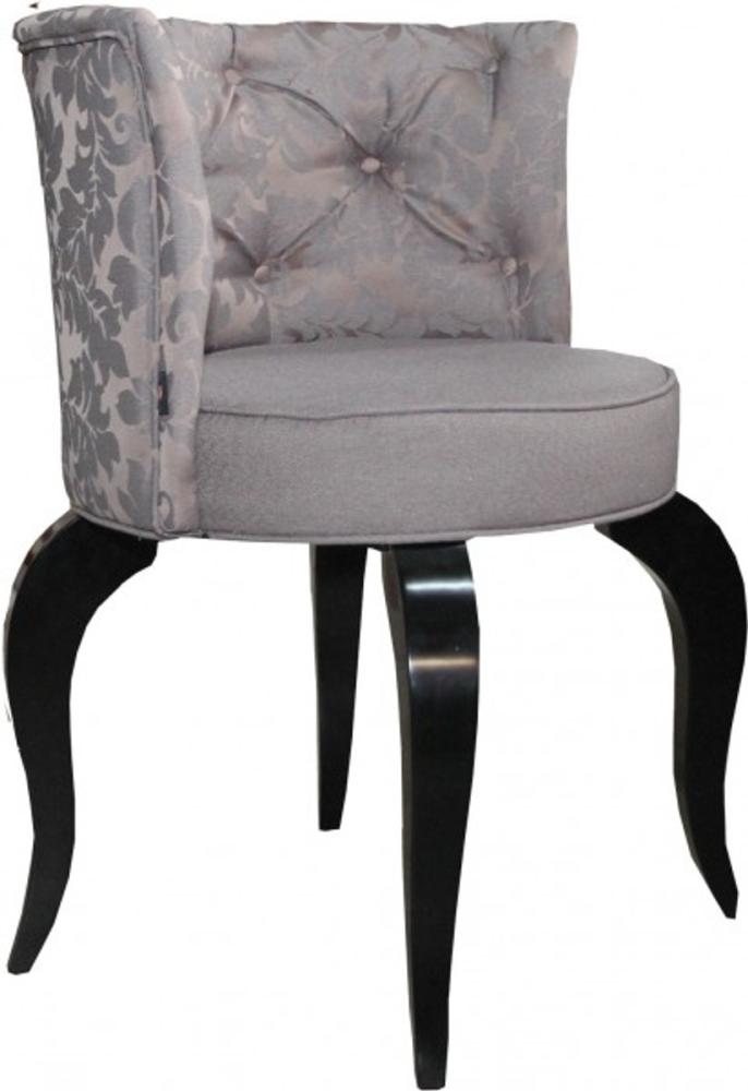 Casa Padrino Barock Salon Stuhl Braun Muster / Schwarz - Designer Sessel - Luxus Qualität Bild 1