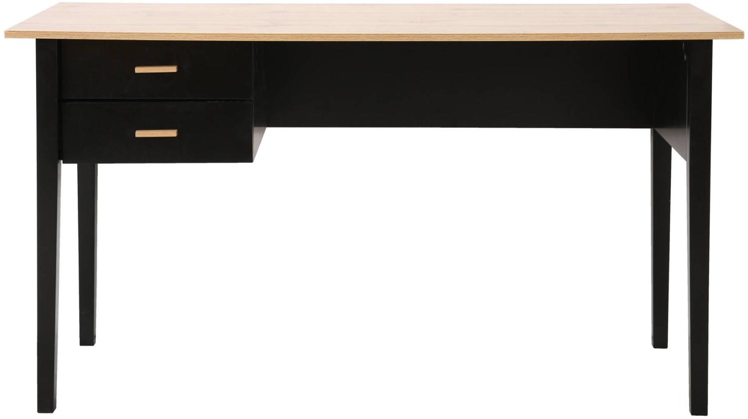 Schreibtisch DETMOLD in schwarz, T60 x B140 x H75 cm Bild 1