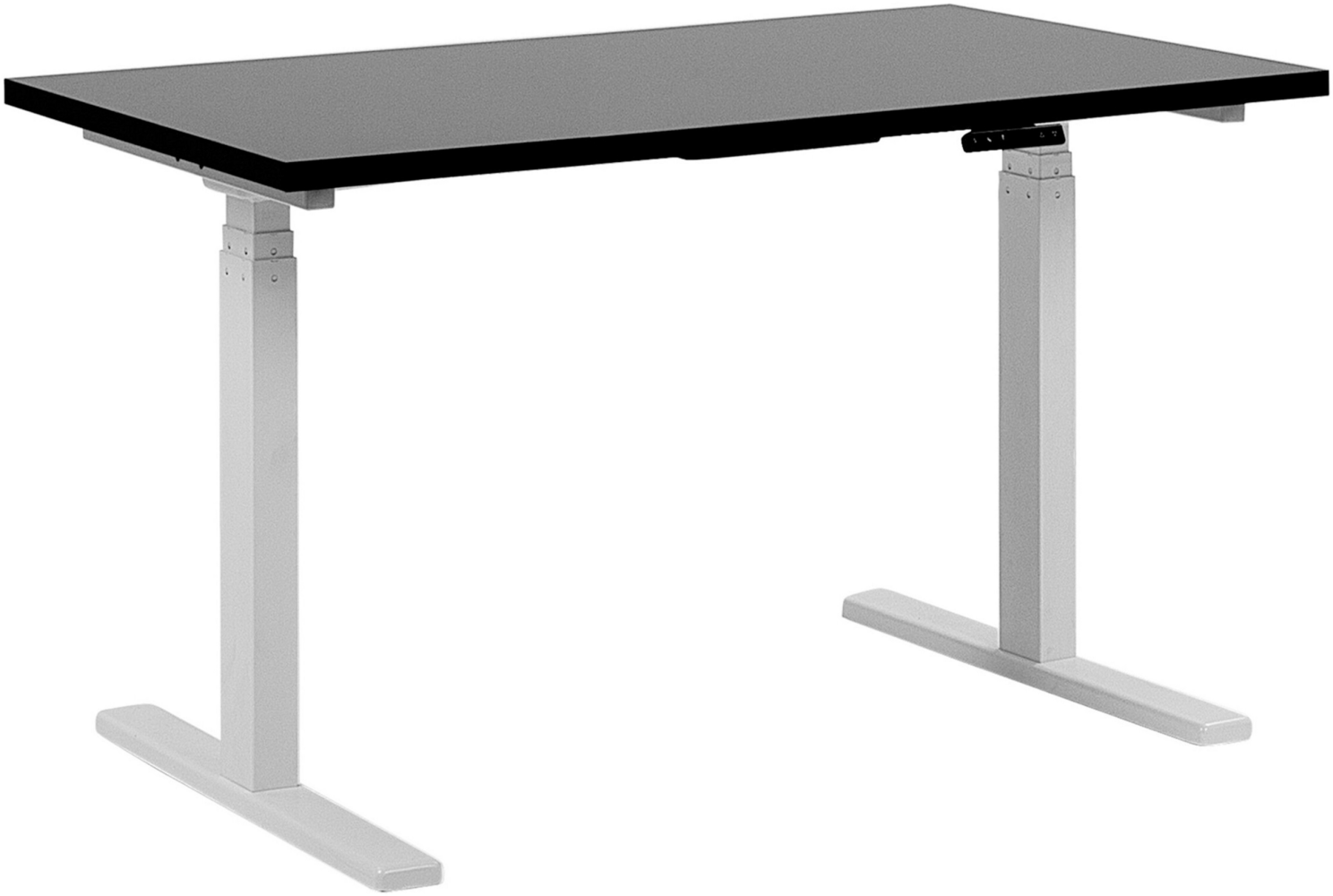 Schreibtisch elektrisch höhenverstellbar, Schwarz/ Weiß, 63-126 x 130 x 72 cm Bild 1