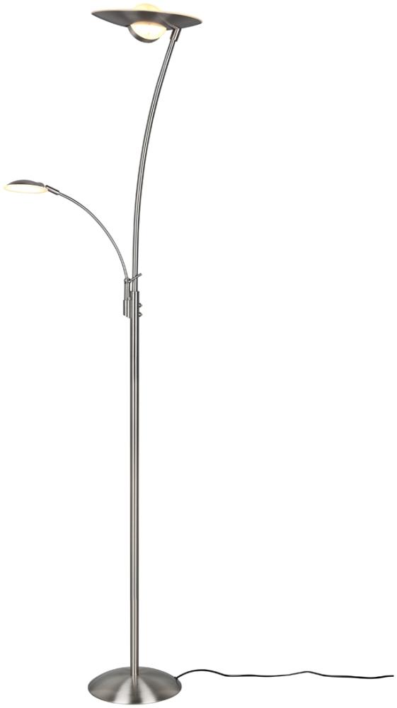 LED Deckenfluter GRANBY Silber schwenkbar mit Lesearm, Höhe 180cm Bild 1