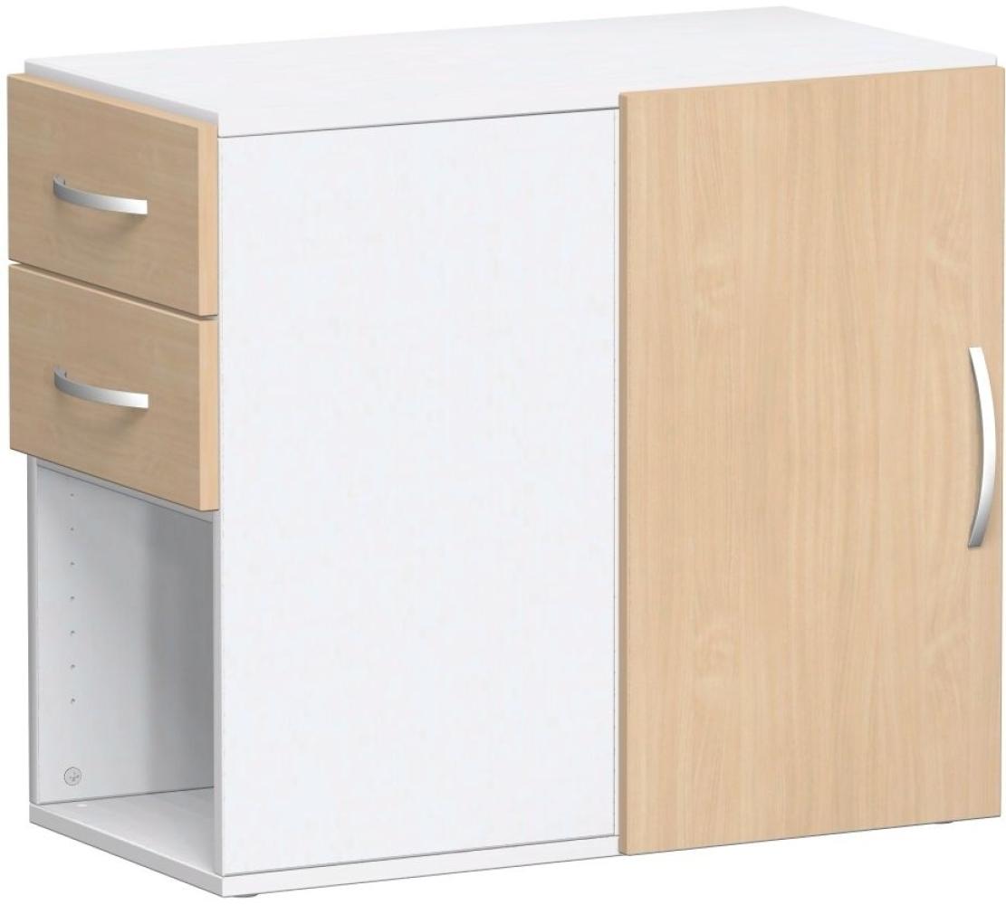 Anstell-Schrank mit Schubkästen, Buche Weiß, 42 x 82 x 72 cm Bild 1