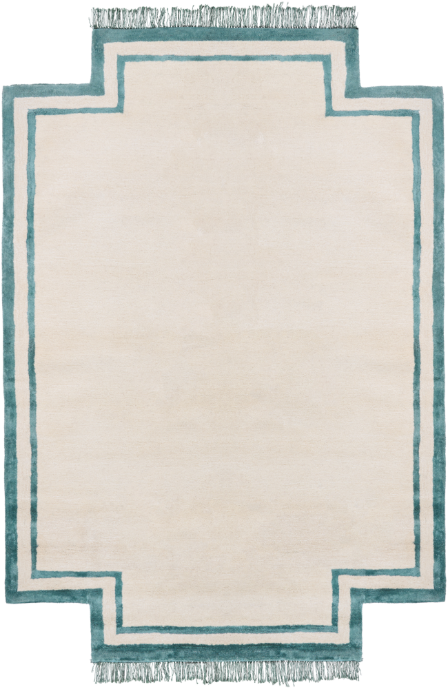 Teppich Viskose beige blaugrün 160 x 230 cm BERWARI Bild 1